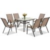 Garden Point Modena záhradný stolový nábytok pre 6 osôb so štvorcovým stolom hnedý