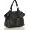 MARCO MAZZINI Dámska kožená shopper kabelka | čierna v169a