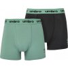 Pánske boxerky Umbro, BOXER SHORT 2 PACK Čierna,Svetlo zelená S