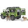 BRUDER 2587 Land Rover s poľovníkom a psom