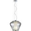 Redo | Redo 01-1139 - Závesný luster FUSION na lankách 1xE27/42W/230V pr. 30 cm, lesklý chróm/dymové sklo | UN1750
