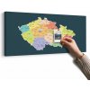 Obraz na korku mapa Česka s tmavým pozadím