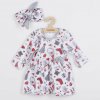 Dojčenské bavlnené šatôčky s čelenkou New Baby Christmas, 56 (0-3m)