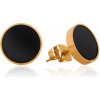 Troli Moderné pozlátené náušnice s čiernym stredom