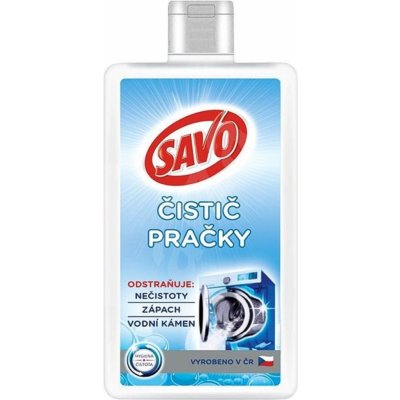 Savo Čistič práčky odstraňuje zvyšky pracích prostriedkov, nečistoty, vodný kameň a iné usadeniny 250 ml