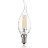 LED FILAMENT žiarovka - LONG CANDLE - E14, Teplá biela, 4W, 400lm, Stmievateľná | Ideal Lux