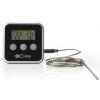 Maso Teploměr | časoměřič / Poplach | LCD Displej | 0 - 250 °C | Černá / Stříbrná