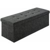 tectake 402236 skladacia polyesterová taburetka s úložným priestorom 110x38x38cm - tmavě šedá