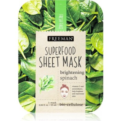 Freeman Superfood Spinach rozjasňujúca plátienková maska 25 ml