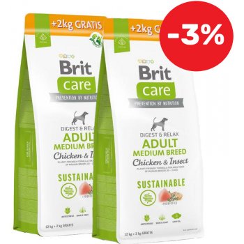 Brit Care Sustainable Adult Medium Breed Chicken & Insect 2 x 14 kg