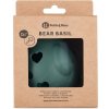 PETITE&MARS Hračka silikónová s hrkálkou Bear Basil Misty Green