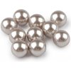 Dekoračné guličky / perly bez dierok na nalepenie Ø8; 10 mm šedobežová 20ks