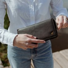 Bagind Donna Sirius dámska kožená peňaženka ručná výroba čierna