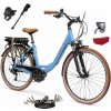 Elektrobicykel Eluxo City 20 palcov hliníkový modrý 250 W 9-rýchlostný
