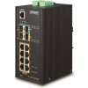 Planet IGS-5225-8P2S2X, PoE 8x 1000Base-T, 2x SFP+ 10Gb, 2x SFP,-40 až 75°C,2x DC, I/O, IP30, 802.3at 240W