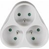 Emos Zásuvka rozbočovacia 3x guľatá biela