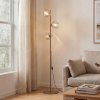 TK Lighting Stojacia lampa Lava, piesková/koňaková, sklo, 151 cm, 3-pl., G9 - 16153