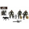 Sada vojáci se psem s doplňky 12ks plast v sáčku