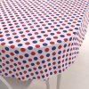 Biante Bavlnený oválny obrus Sandra SA-242 Červené a modré bodky 120x200 cm