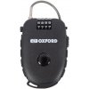 OXFORD zvinovací lankový zámok RETRACTABLE COMBINATION LOCK dĺžka 0.75 m hr. 2.4 mm čierny