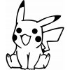 Pikachu čierna nálepka na tabuľu