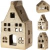 Svietnik hliník 70x58x121/60x60x122/92x50x87mm na čajovú sviečku domčeky mix, zlatá