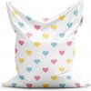 Sablio Sedací vak Trojfarebné srdiečka - 200x140 cm