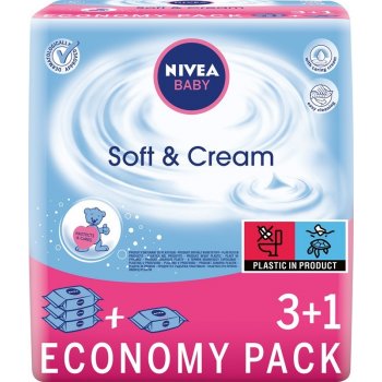 Nivea Baby Soft&Cream detské obrúsky 4 x 63 ks