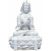 Nefertitis Budha soška s dorje a zvončeky farba biela NF35167 - výška cca 17 cm