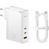 Baseus GaN5 Pro nabíjačka (CCGP100202) – 2× USB-C, USB, 140 W, USB-C kábel 240 W (1 m), biela KF2332617