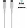 Krátký nabíjecí a datový Liquid silicone kabel FIXED s konektory USB-C/USB-C a podporou PD, 0.5m, US FIXDLS-CC05-WH
