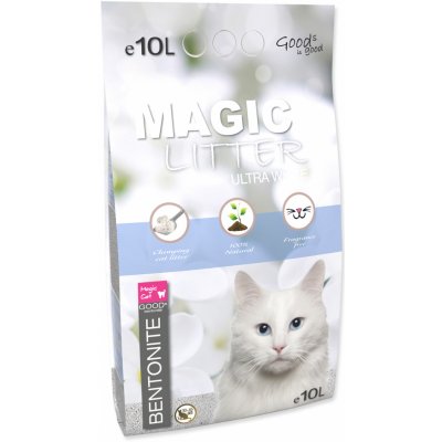 MAGIC CAT LITTER KOCKOLIT BENTONITE ULTRA WHITE 10 L