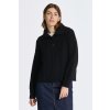 ROLÁK GANT CABLE TEXTURE BUTTONED ROLL NECK EBONY BLACK