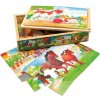 Bino Dřevěné puzzle v krabičce zvířátka