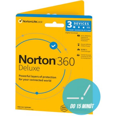 Norton 360 Deluxe 25GB, 1 lic. 3 zar. 12 mes.