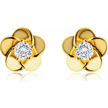 Šperky eshop zlaté náušnice kvet s prekrývajúcimi sa lupeňmi zirkón  uprostred puzetky S1GG233.38 od 101,3 € - Heureka.sk