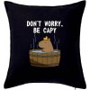 Don't worry be capy - Vankúš 50x50 - 50x50 - Vrátane výplne ( Čierna )