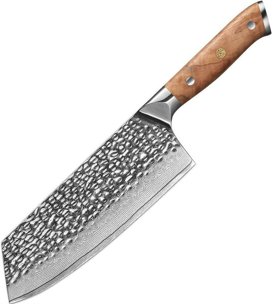 IZMAEL Damaškový kuchynský nôž Zayoku Cleaver/Hnedá 19.5 cm