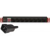 Techly Power Strip Rack 1U 8x Schuko/UNEL, kábel C20 3m, 16A