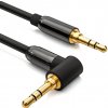 MG Angled audio kábel 3.5mm mini jack M/M 2m, čierny