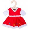 Bigjigs Toys Červené kvetinové šaty pre bábiku 28 cm
