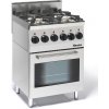 Plynový sporák 4 hořáky s elektrickou troubou, 600x600x900 mm | BARTSCHER, 600 Imbiss inox