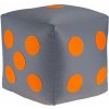 Detský taburet KOCKA 35 cm - šedá + oranžová