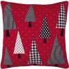 SCANquilt Dekoračný návlek pletený DESIGN stromy červená čierna 45x45 cm