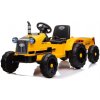 mamido Detský elektrický traktor s vlečkou T1 žltý