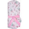 Zavinovačka s kokosovou výstužou ružová, Líška a králik, 80x80cm