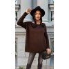 Fashionweek Dámsky mäkký ľahký voľný sveter NB14863 Farba: Mocca, Veľkosť: Universal