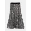 Karl Lagerfeld Commercial Pleated Skirt Blk-pristine Mini Geo Aop