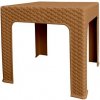 Mega Plast, plastový stôl BISTRO polyratan, rozmer 42,5 × 42,5 × 42 cm, okrový