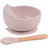 Martoine SET - silikonová miska Classic + lyžička Rose Pink 350ml